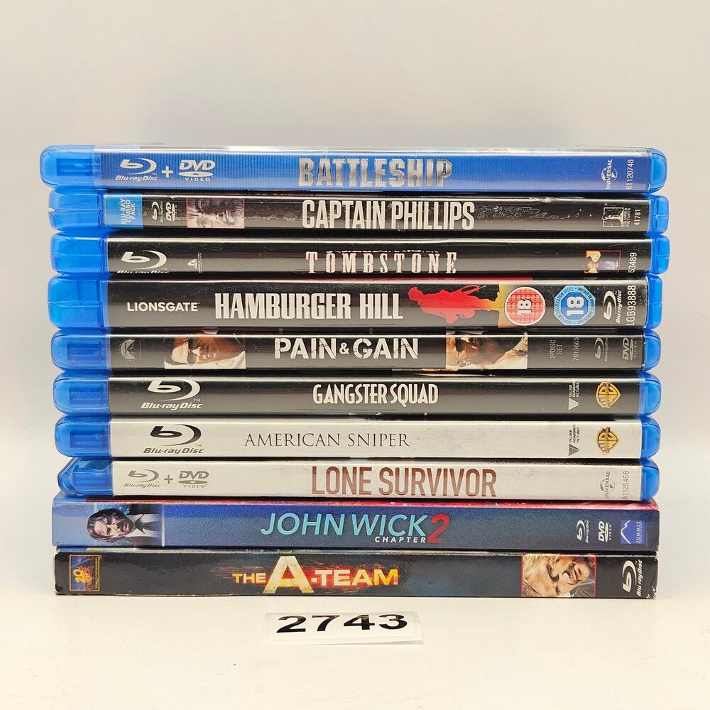 ACTION BLU-RAY LOT 10 AMERICAN SNIPER JOHN WICK TOMBSTONE LONE SURVIVOR & MORE